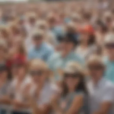 An enthusiastic crowd cheering for the Florida Derby participants.