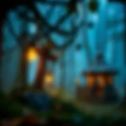 Enchanted forest landscape with mystical elements