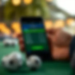 iPhone displaying a golf betting app interface