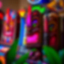 Vivid depiction of the Great Tiki slot machine with vibrant colors and designs.