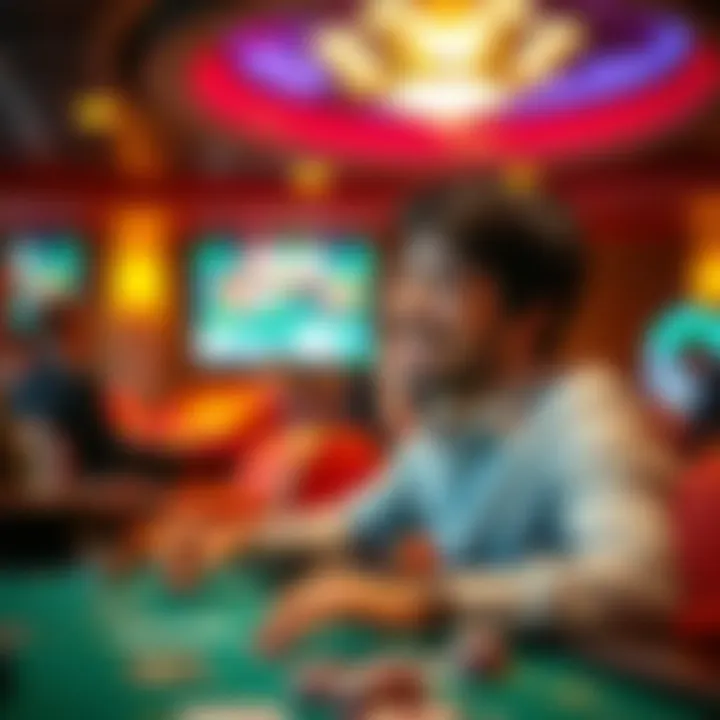 Happy player engaging with online casino games