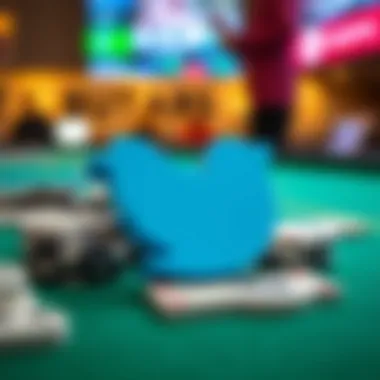 Twitter logo with betting symbols