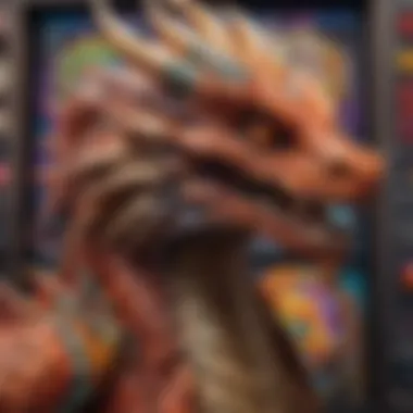 Visual representation of a vibrant dragon-themed slot machine interface