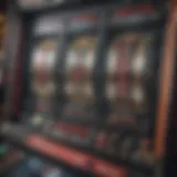 A close-up view of a poker machine screen displaying vibrant graphics and symbols.