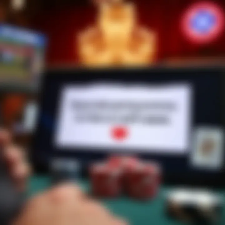 A responsible gaming message displayed within poker software