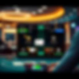 A user interface of a poker game software showcasing various features