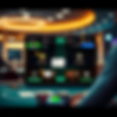 A user interface of a poker game software showcasing various features