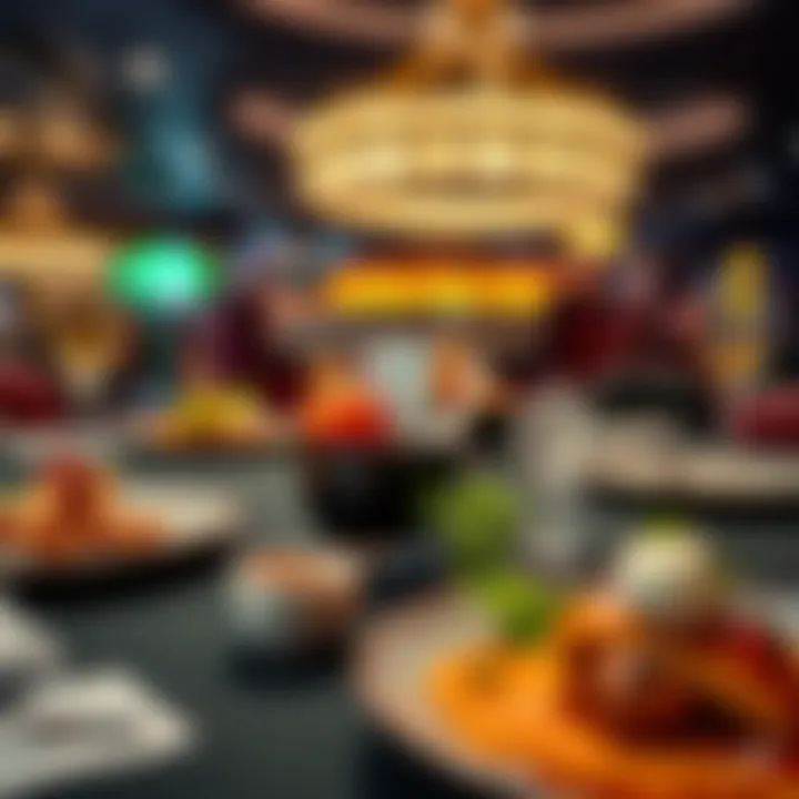 A gourmet dining setup featuring sumptuous dishes