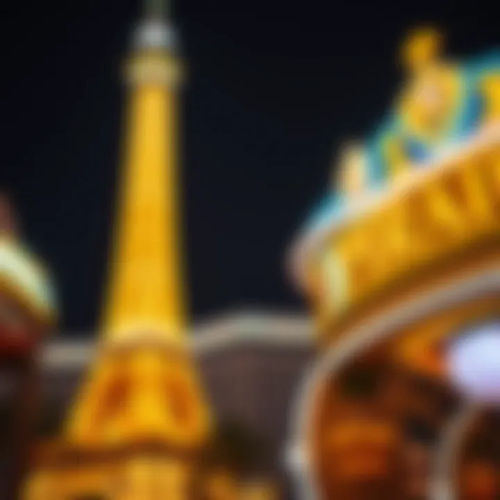 Eiffel Tower Replica at Night The Eiffel Tower replica at Paris Casino illuminated at night