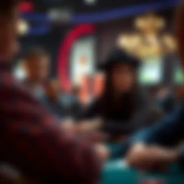 The Thrill of Tournament Play A thrilling moment during a major poker tournament, capturing the excitement of competition.