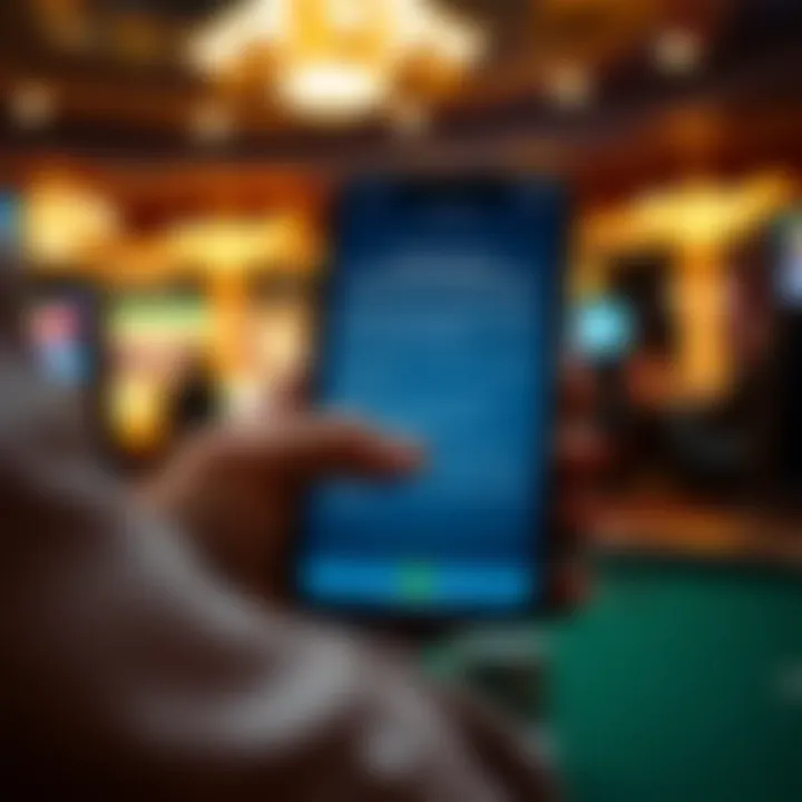 User navigating through the app's responsible gaming section