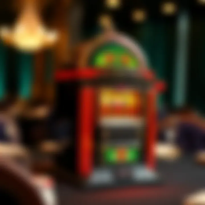 A stylish slot machine centerpiece for a party table