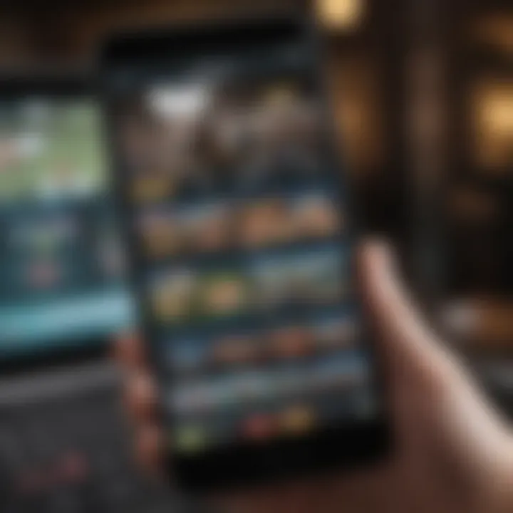 Showcasing the sportsbook interface on a mobile device