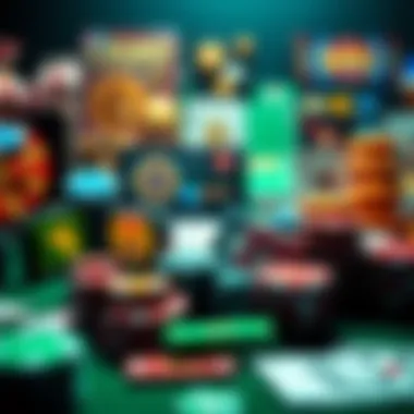 A collage showcasing various mobile casino games available