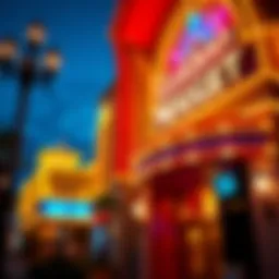 The Golden Nugget Casino exterior showcasing its vibrant lights and iconic architecture