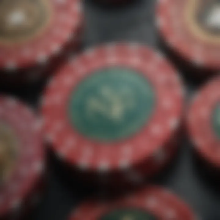 A close-up of beautifully crafted poker chips showcasing their intricate designs