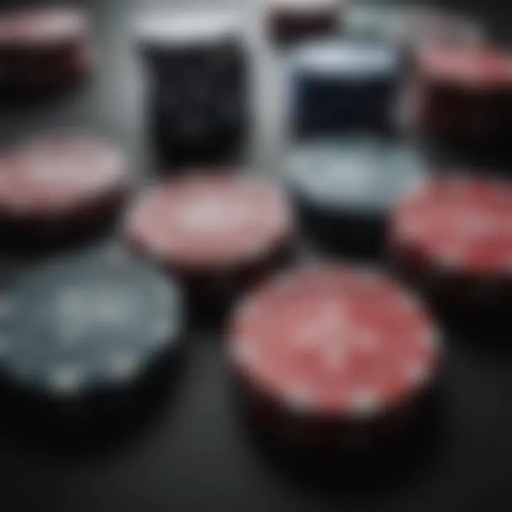 A group of poker chips arranged artistically, symbolizing their cultural significance in gaming