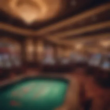 Luxurious Casino Interior with Vibrant Lighting Interior of a luxurious casino with vibrant lighting