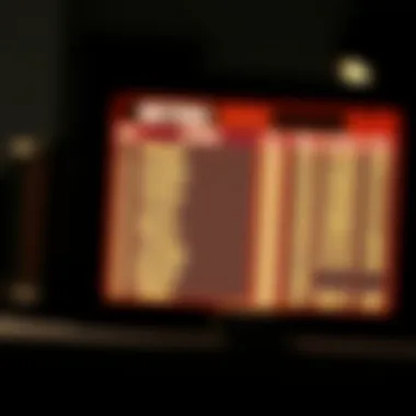 Betting odds displayed on a digital screen