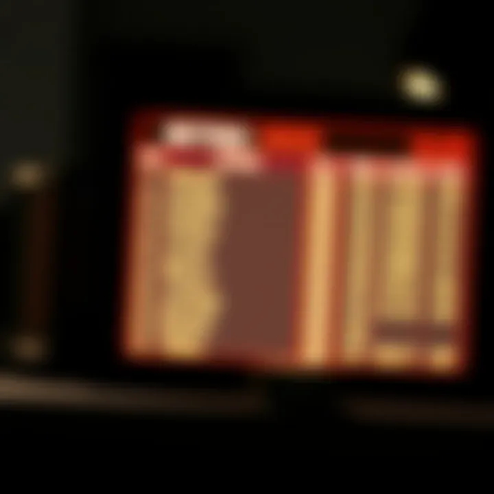 Betting odds displayed on a digital screen