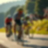 Cyclists racing in the Tour de France