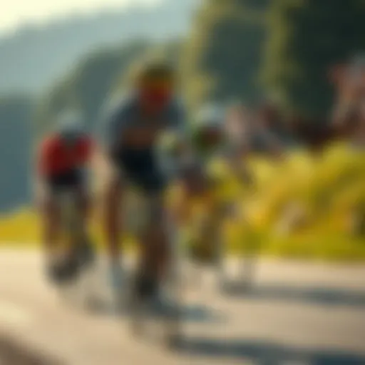 Cyclists racing in the Tour de France