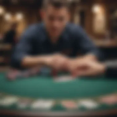 A dealer shuffling cards at a poker table in Pennsylvania