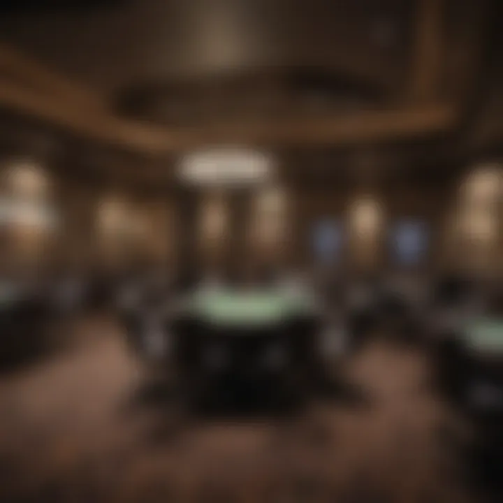 Interior view of a Pennsylvania poker room showcasing tables and players