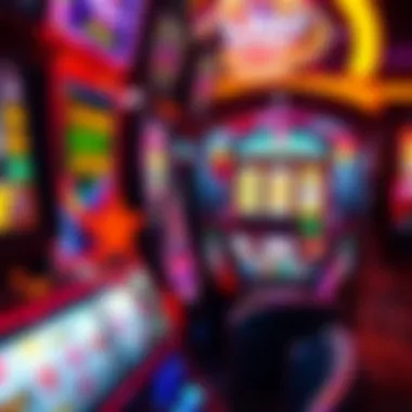 An engaging depiction of a slot machine with vibrant graphics and lights