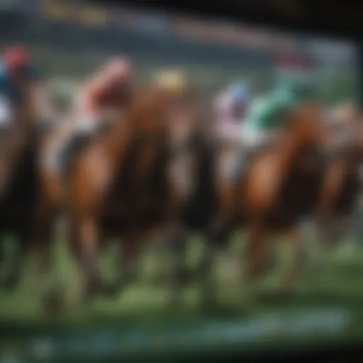 A close-up view of horse racing odds displayed on a digital board